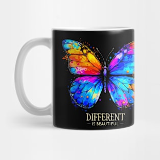 Autism Awareness Different Is Beautiful Butterfly Mug